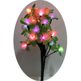 Mini Árvore Com 28 Rosas Led Color 36cm De Altura Bivolt