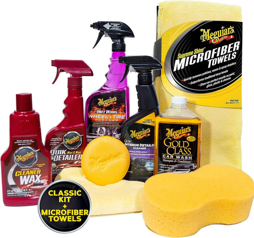 Kit De Limpieza Meguiar's Para Autos Jabón Cera Toallas 9pzs