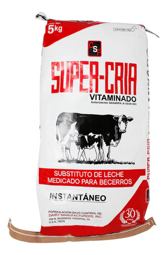 Super Cria Substituto De Leche Para Becerro 10 Kg Vitaminado