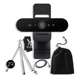 Cámara Logitech Brio 4k Ultra Hd Webcam Tripode Y Accesorios