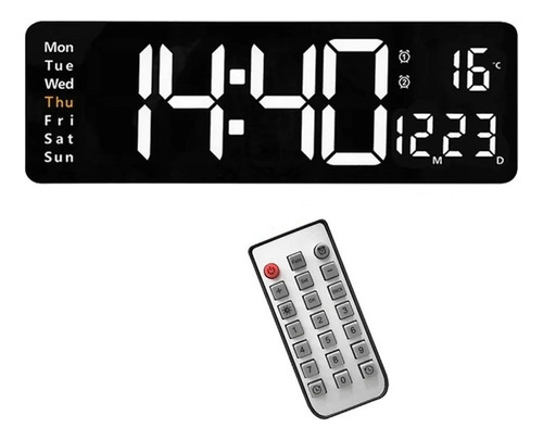Relógio Parede Led Digital Com Controle Remoto Temperatura