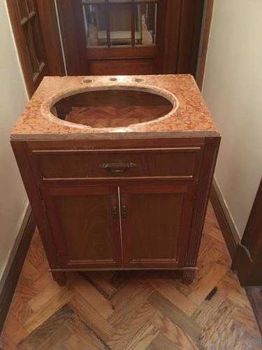 Vanitory Toilette De Màrmol Italiano Mueble De Madera Roble 