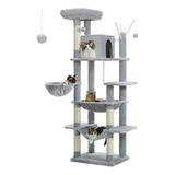 Torre Árbol Rascador Para Gato Con Casa Varios Niveles 175cm