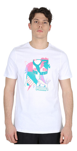 Remera Urbana Puma Fandom Graphic Hombre En Blanco