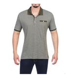 Playera Tipo Polo Caballero, Olivo, Algodón 80056