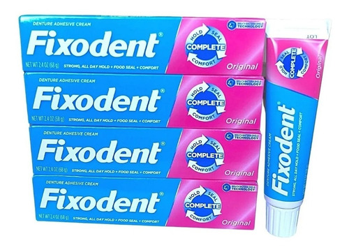 4 Fixodent 68g - 100% Original (4 Tubos) Unico Frete Full