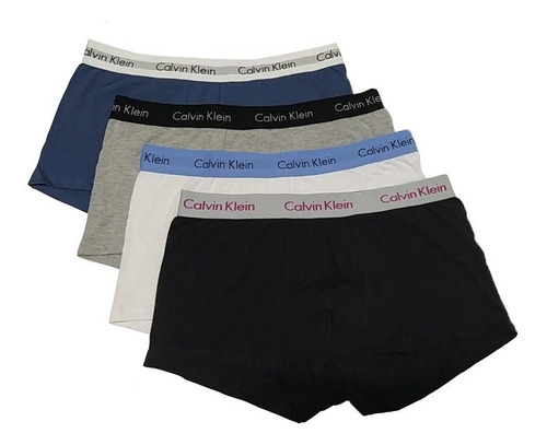 Kit 4 Cuecas Calvin Klein Low Rise Trunk Cotton Moda Intima