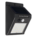 Luz De Pared Exterior Solar Led Con Sensor Y 3 Modos