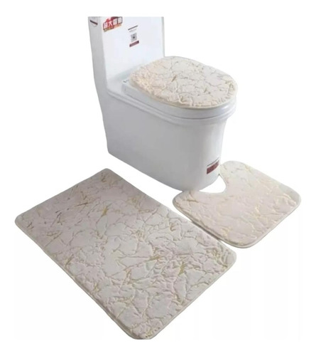 Juego De Baño Set 3 Piezas Posa Pies Ducha Cubre Wc Dt