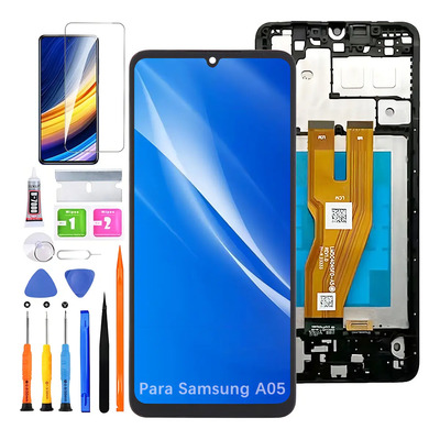 Pantalla Para Samsung A05 A055m A055f Con Marco Negro Hlygzx Hlygzx00178