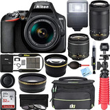 Cámara Dslr Nikon D3500 Con Af-p Dx 18-55 Mm Vr Y Paquete De