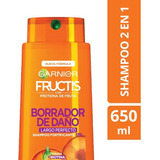 Shampoo Garnier Fructis 2 En 1 Borrador De Daño Pote 650 Ml