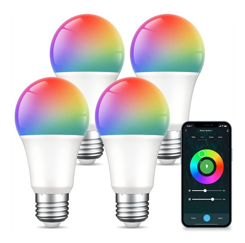 Bombillo Led Inteligente Wifi Multicolor Alexa Y Google Home