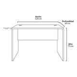 Mesa Oficina Escritorio Melamina 120x60 Form Color Natura/gris