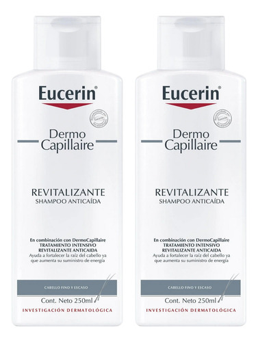 Combo X2 Eucerin Shampoo Anticaída Dermocapillaire 250ml