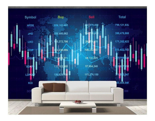 Adesivo De Parede Tecnologia Finanças Gráfico 10m² Tec17