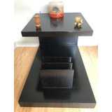 Mesa Ratona De Arrime Revistero Madera Wengue