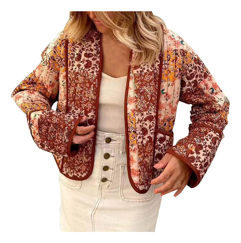 Chaqueta Acolchada Corta Con Estampado Floral Lightwei Para