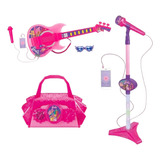 Kit Barbie Dreamtopia Microfone, Bolsinha E Guitarra - Fun