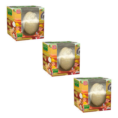 Conjunto 03 Fóssil Dino Ovo Para Escavar Brinquedo Crianças