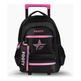 Mochila Escolar Footy Big Kids Star 1041 Color Negro/rosa Diseño Liso 29l