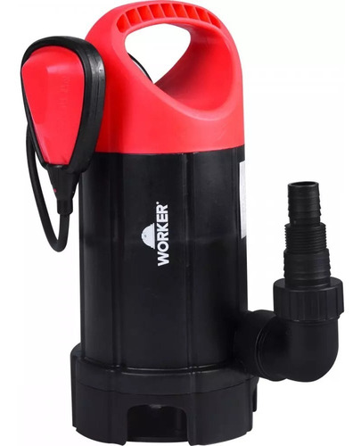 Bomba De Água Submersa 1/2hp 370w Água Limpa Suja Worker Cor Vermelho 220v