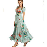 Maxi Vestido Largo Mujer Casual Estampado Moda Floral Dama