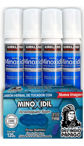 Minoxidil 5% Espuma Foam 4 Meses Tratamiento + Jabón 0.1%