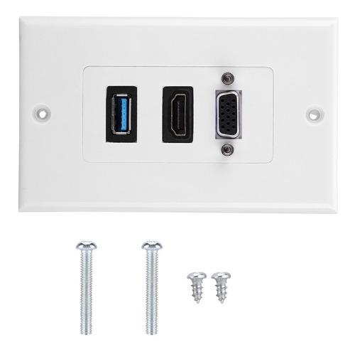 Us 3-porta Vga Hdmi Usb3.0 Socket Adaptador De Painel De Mon