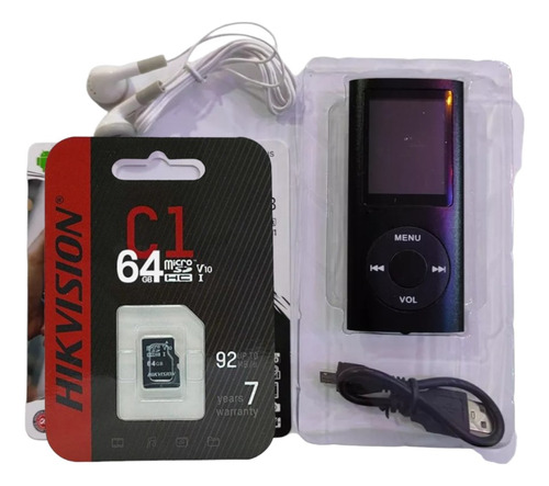 Reproductor Mp4 Pantalla Radio/grabador Voz + Tarjeta D 32gb