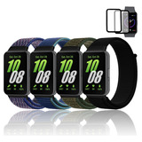 4 Correas Nylon + 2 Mica Cristal Para Samsung Galaxy Fit 3