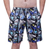 Short Calção Tectel Estampado Praia Piscina Verão Com Bolsos