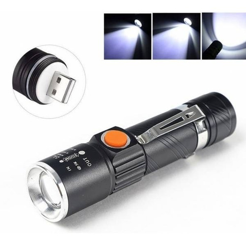 Linterna Led Zoom Cree 3000 Lumenes Recargable Usb 