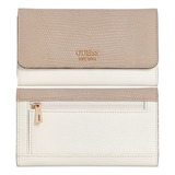 Cartera Guess Original D Mujer Blanco Y Beige Billetera Dama