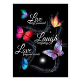 Kit Pintura Con Diamantes 5d Live Love Laugh Diy 30x40cm