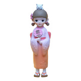 Muñeca Geisha Con Kimono Japonés, Estatua De Resina,