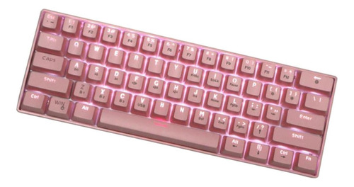 Teclado 60 Gk61 Sk61 Ventanas De Oficina Led Rosado