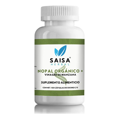 Nopal Orgánico Premium + Vinagre de Manzana | 100 Cápsulas | Saisa Herbal | Control de Peso y Digestión Saludable | MercadoLibre