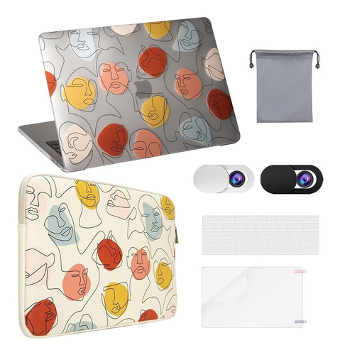 Funda Para Macbook Pro 13, Estampe De Caras/rigida