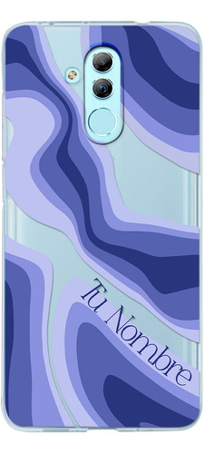 Funda Para Huawei  Para Mujer Curvas Azules Con Tu Nombre