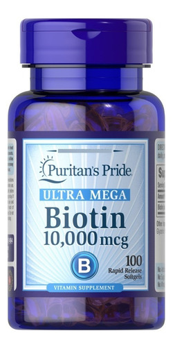 Biotina 10.000mcg 100 Softgels - Puritan's Importada Eua
