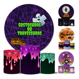 Trio Capas Cilindros + Painel Temas Halloween Veste Fácil