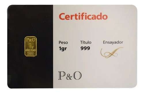 Un Lingote De 1gr De Oro 24k Certificado