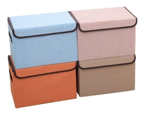 Caja Organizadora Tela Plegable Con Tapa Colores