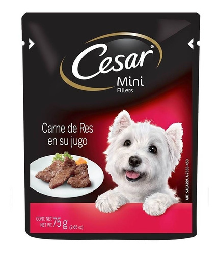 Alimento Para Perro Cesar Carne De Res Adulto 75 Gr
