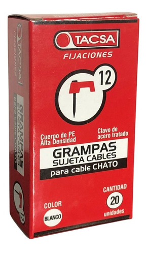 Grampas Sujeta Cable Para Cable Chato Tacsa N°12 X Caja