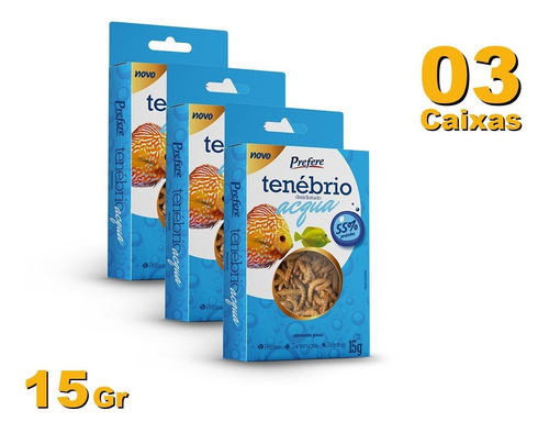 Tenébrio Desidratado Acqua P/peixes Prefere 3 Caixas C/15gr