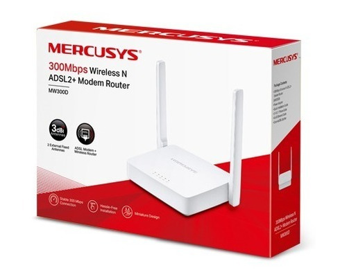 Módem Router Mercusys Mw300d Inalámbrico N Adsl2+ 300 Mbps