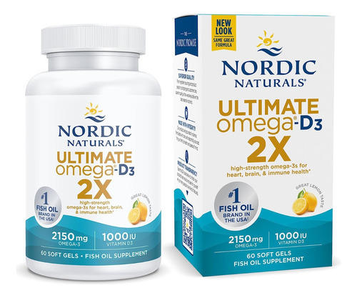 Nordic Natural's Ultimate Omega D3 2150mg 1000 Iud3 60 Sg