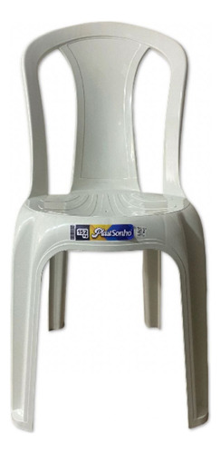 Cadeira Bistrô De Plástico Reforçado Suporta Até 152 Kg Cor Branco Liso